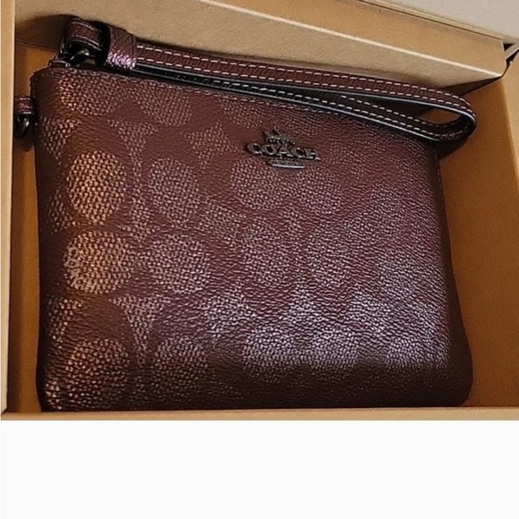 Coach Signature Brown Wristlet - Picture 4 of 4